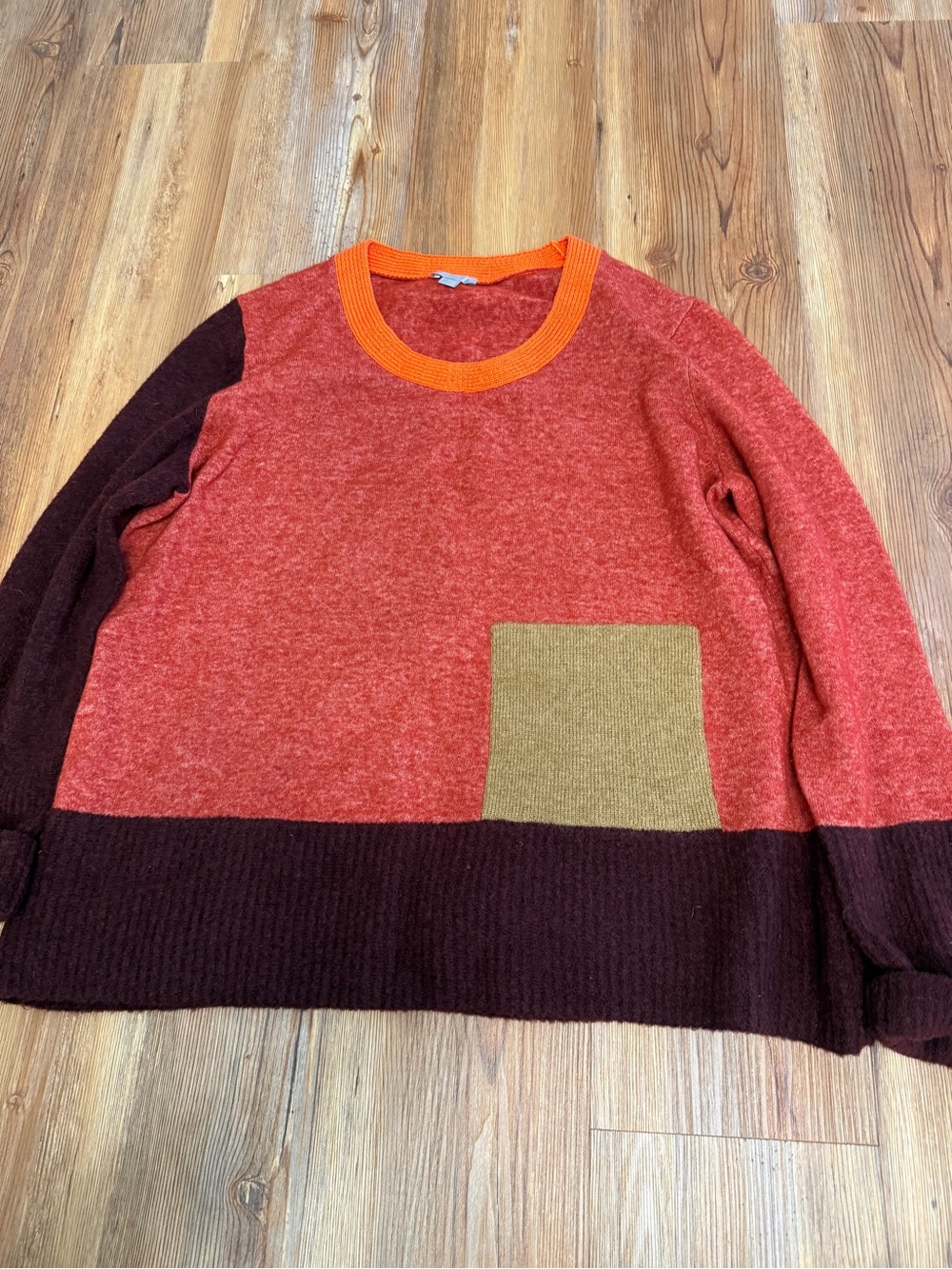 Colorblock Crewneck Sweater COS Mohair peach